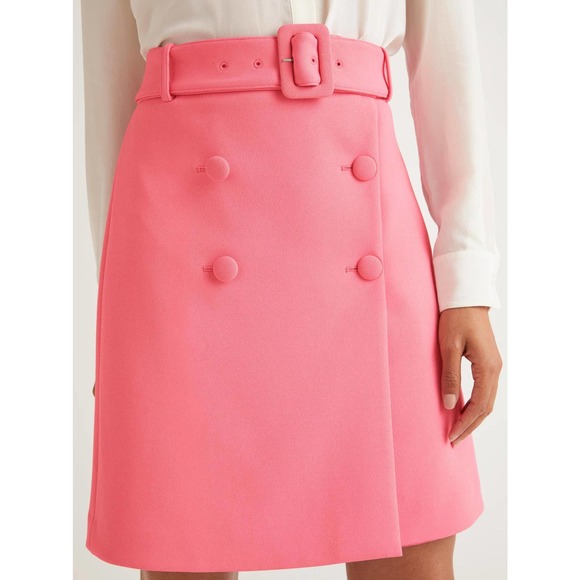 Boden Dresses & Skirts - Boden Belted Four-Button A-Line Skirt - Abstract - Pink/Crayon Pink